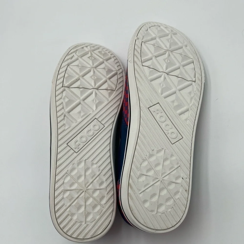 New England Patriots Checkered Canvas Slide-On Slippers – Size 11